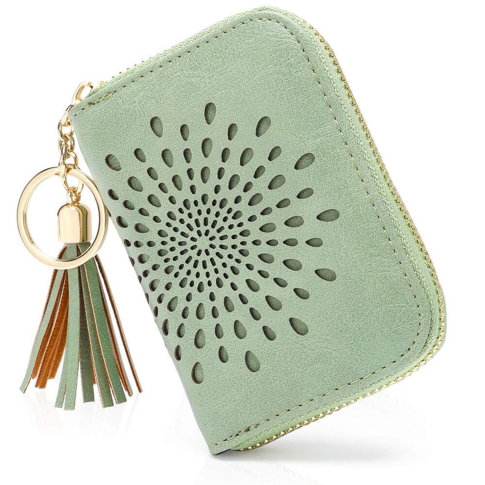 2457 RFID Credit Card Holder Zipper Card Case Keychain Small Wallet 1927